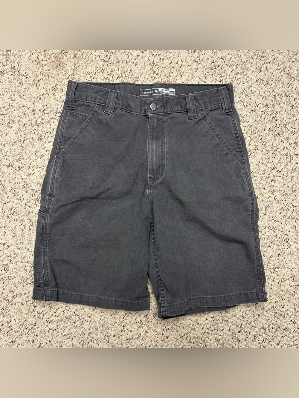 Carhartt Relaxed Fit Cargo Shorts Mens Size 31 Gray Workwear 102514-039 Workwear